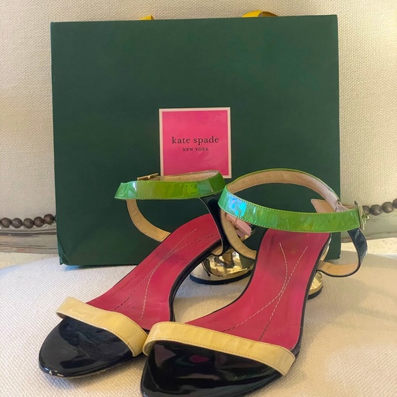 Vintage, Kate Spade Sandals, Gold Heel - Picture 6 of 6
